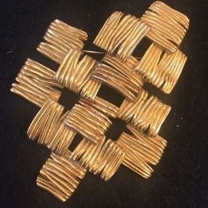 Square Cluster Crown Trifarri Brooch Vintage